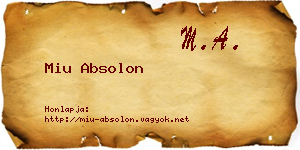Miu Absolon névjegykártya